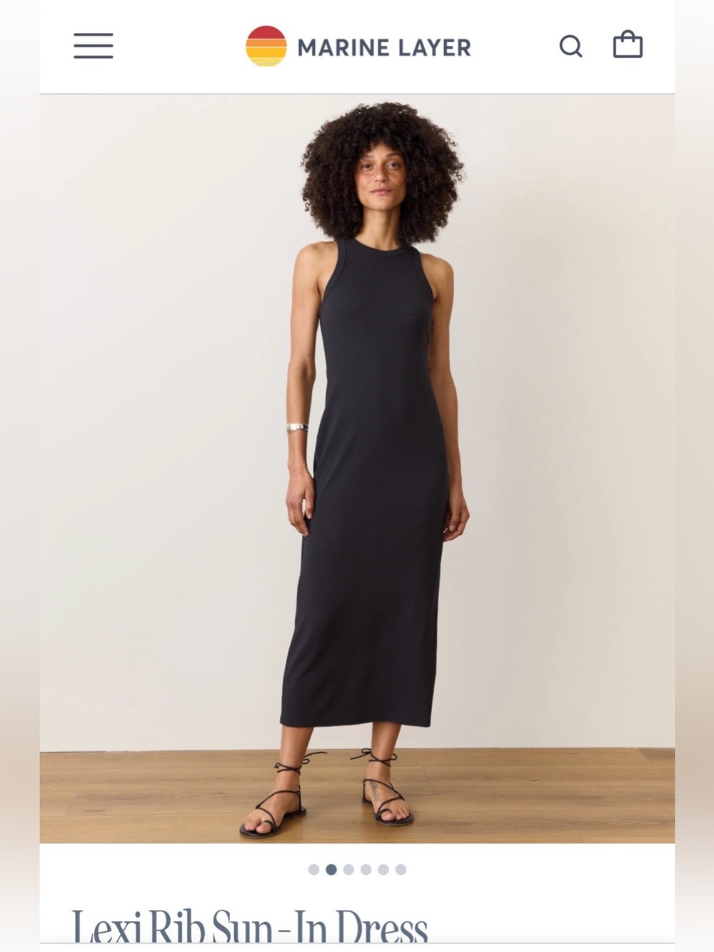 Marine Layer Lexi Ribbed Maxi Dress - Black